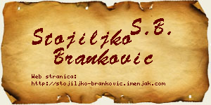 Stojiljko Branković vizit kartica